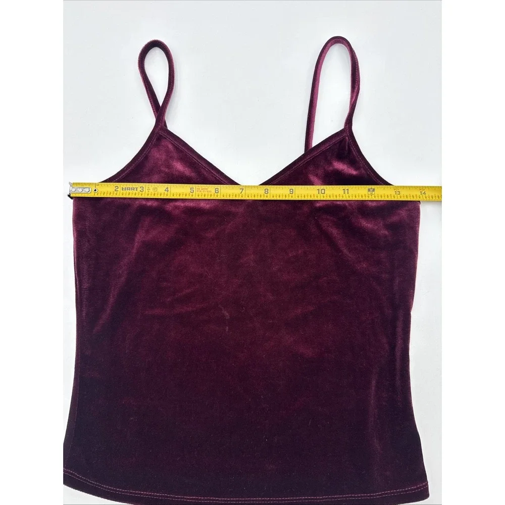 Garage Y2K Burgundy Velvet Whimsigoth Cropped Camisole Tank Top Goth Size PSmall
